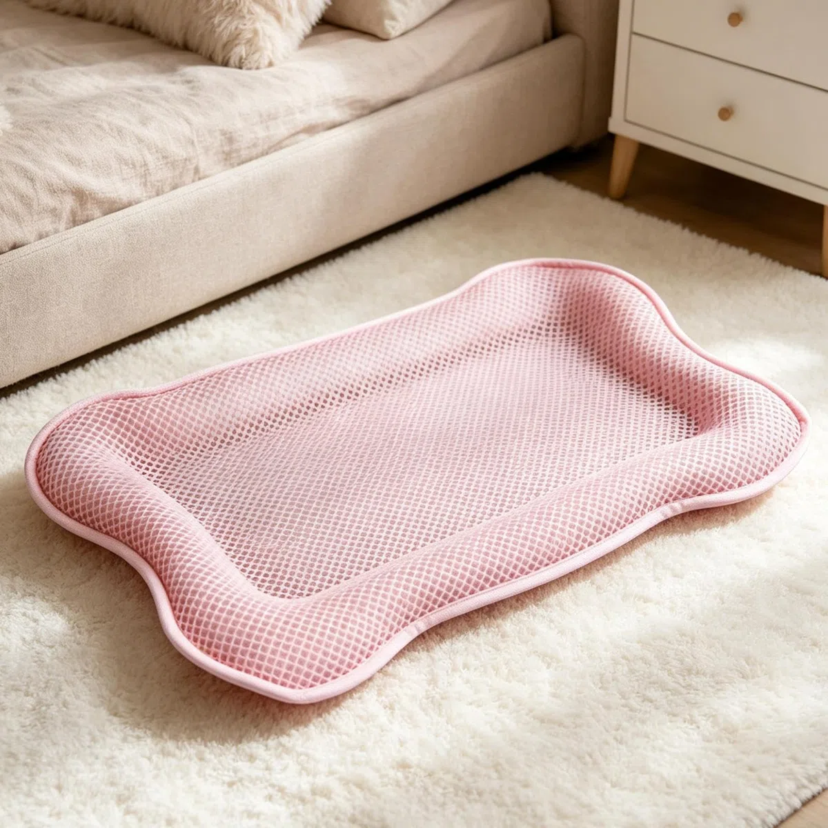 Generico Tappetino Rinfrescante Cani | 41,9 x 57,9 cm Forma a osso lavabile - Tappetino Rinfrescante Estivo Gatti,per Interni Esterni Casa Balcone Auto Viaggio Patio Trasportino Spiaggia