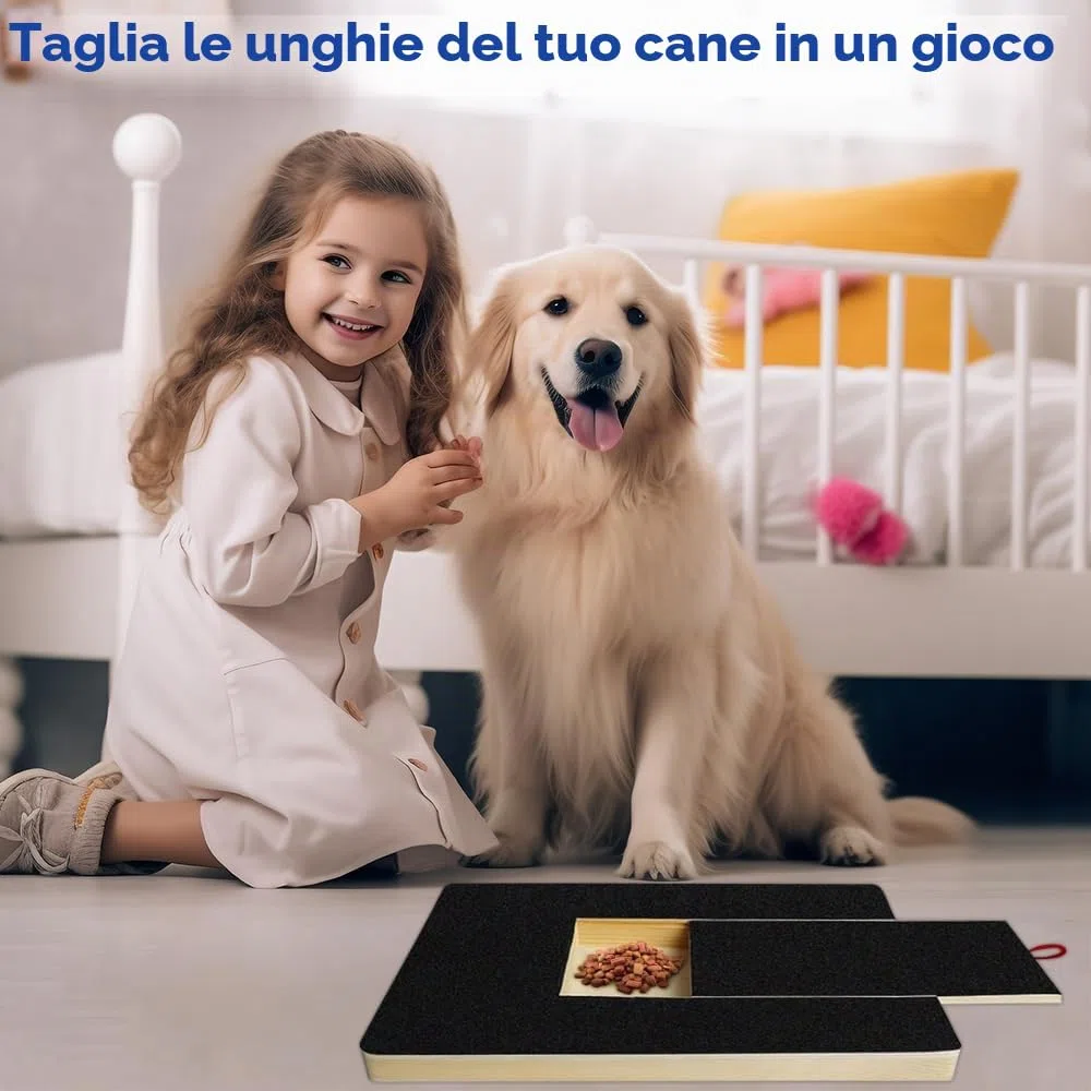 Tavola per Graffiare per Cani con Scatola per Snack, Grattugia per Unghie per Cani con 2 Fogli di Carta Vetrata di Ricambio, Alternativa per Graffiare per Cani Tagliaunghie per Unghie per