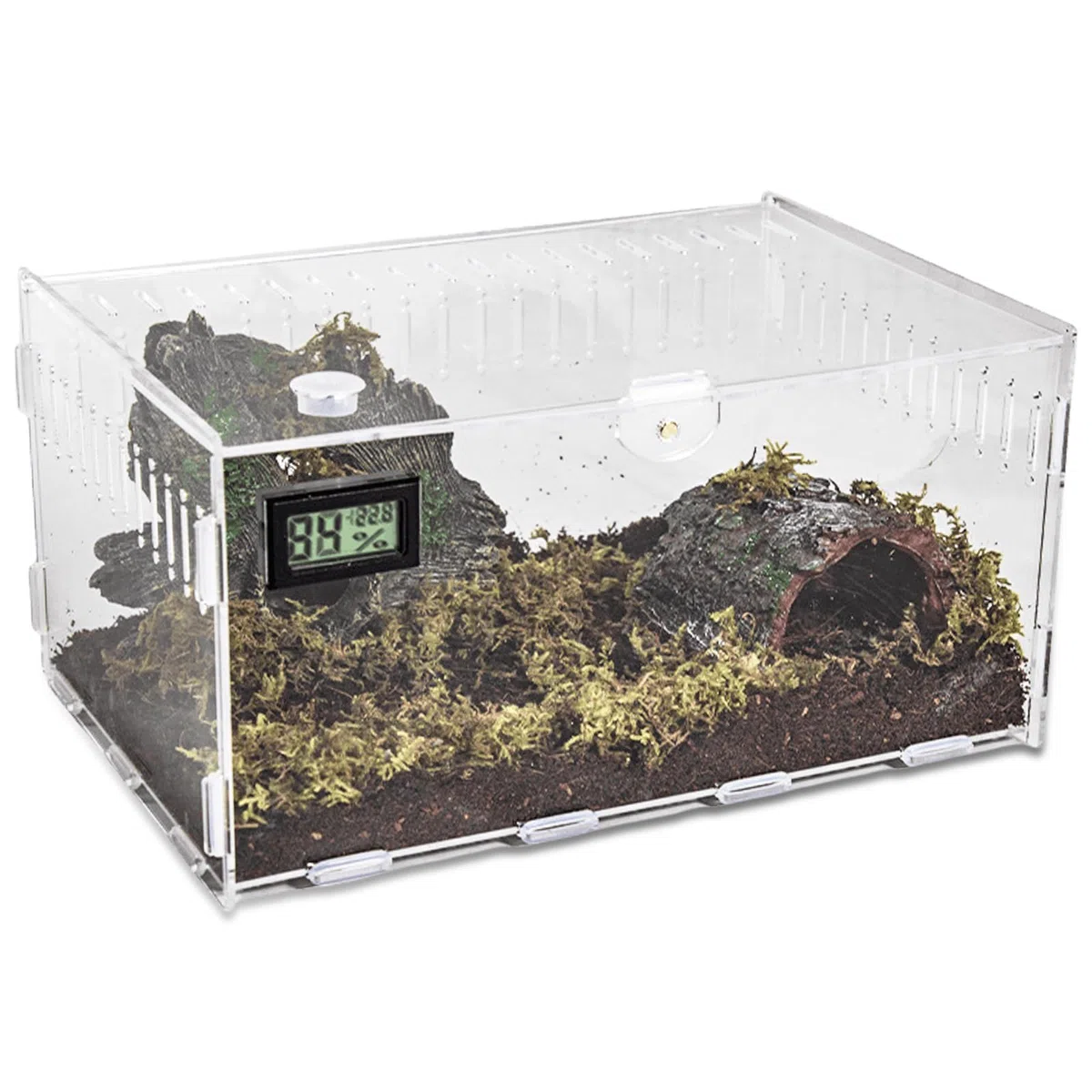 Terrario Acrilico 30 x 20 x 15 cm - Contenitore Portatile per Rettili, Lumache, Ragni - Mini Terrario