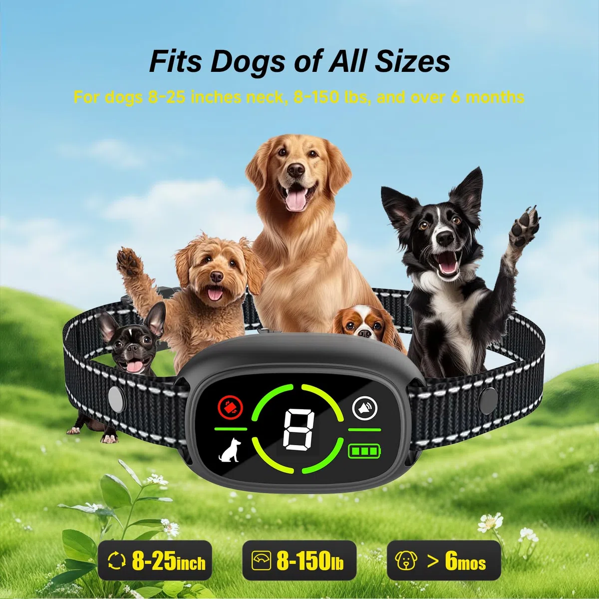 Antiabbaio per Cani, Regolabile Frequenza Anti Aboiement pour Chien per Cani Grandi Media Piccola, Cani Ultrasuoni Dispositivi Antiabbaio, Ultrasuoni Antiabbaio Luce LED