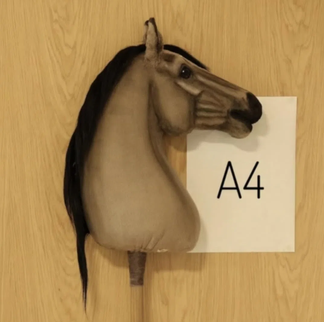 Briglia per hobby horse, finimenti imbottiti bianchi inclusi redini, accessori per hobbyhorsing, senza cavallo