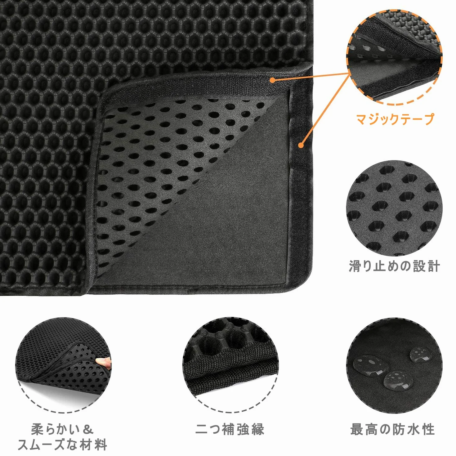 Ycozy Tappetino Lettiera Gatto 60 X 40cm Tappeto Lettiera EVA Doppio Strato a Nido d'Ape Tappetino da Toilette per Gatti Impermeabile Facile da Pulire