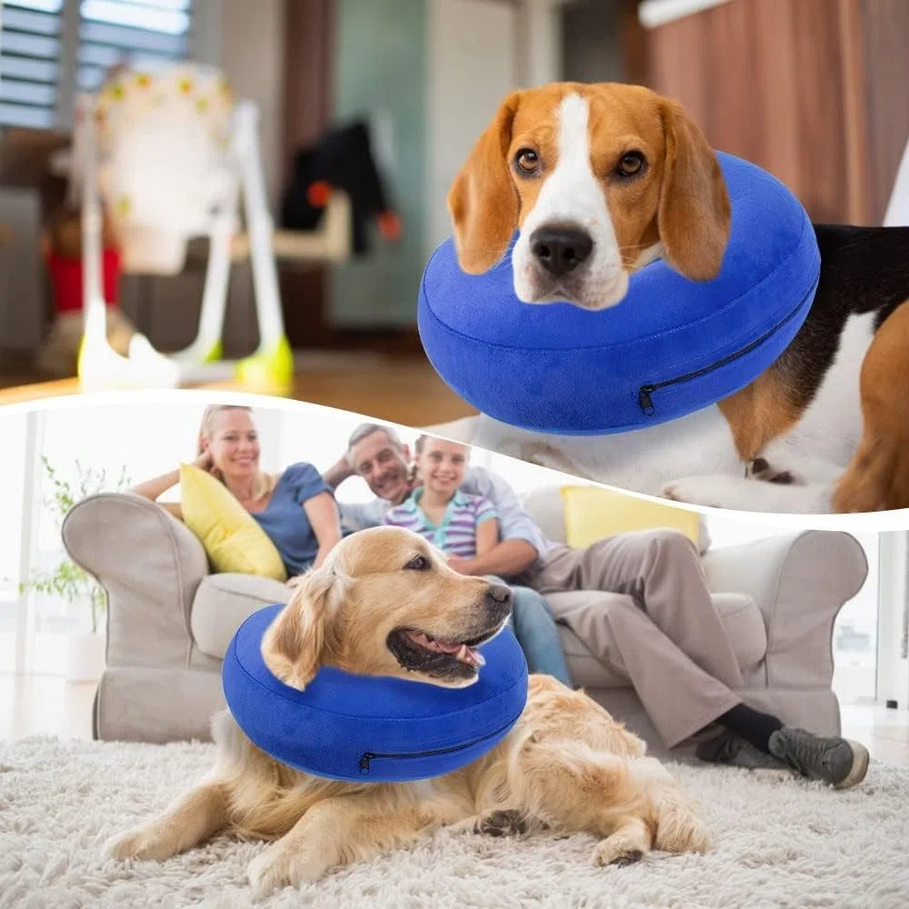 Collare Collare Protettivo Gonfiabile per Cani e Gatti, Collare Gonfiabile Cane con Velcro Regolabile, Collari Gonfiabili di Base per Cani per il Recupero Che Non Bloccano La Vista