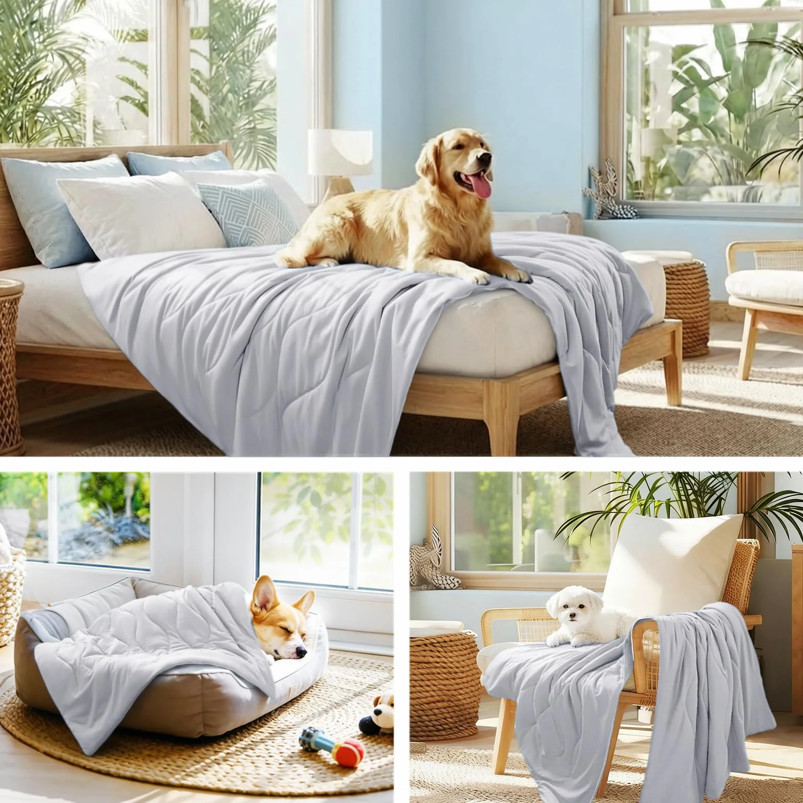 luciphia Coperta Refrigerante Cane Q-MAX>0,5,Coperta Rinfrescante per l'estate per cani,Copridivano Rinfrescante Lavabile in Lavatrice per Cani e Gatti,Adatto a divani e lettiGrigio chiaro 74 * 102cm