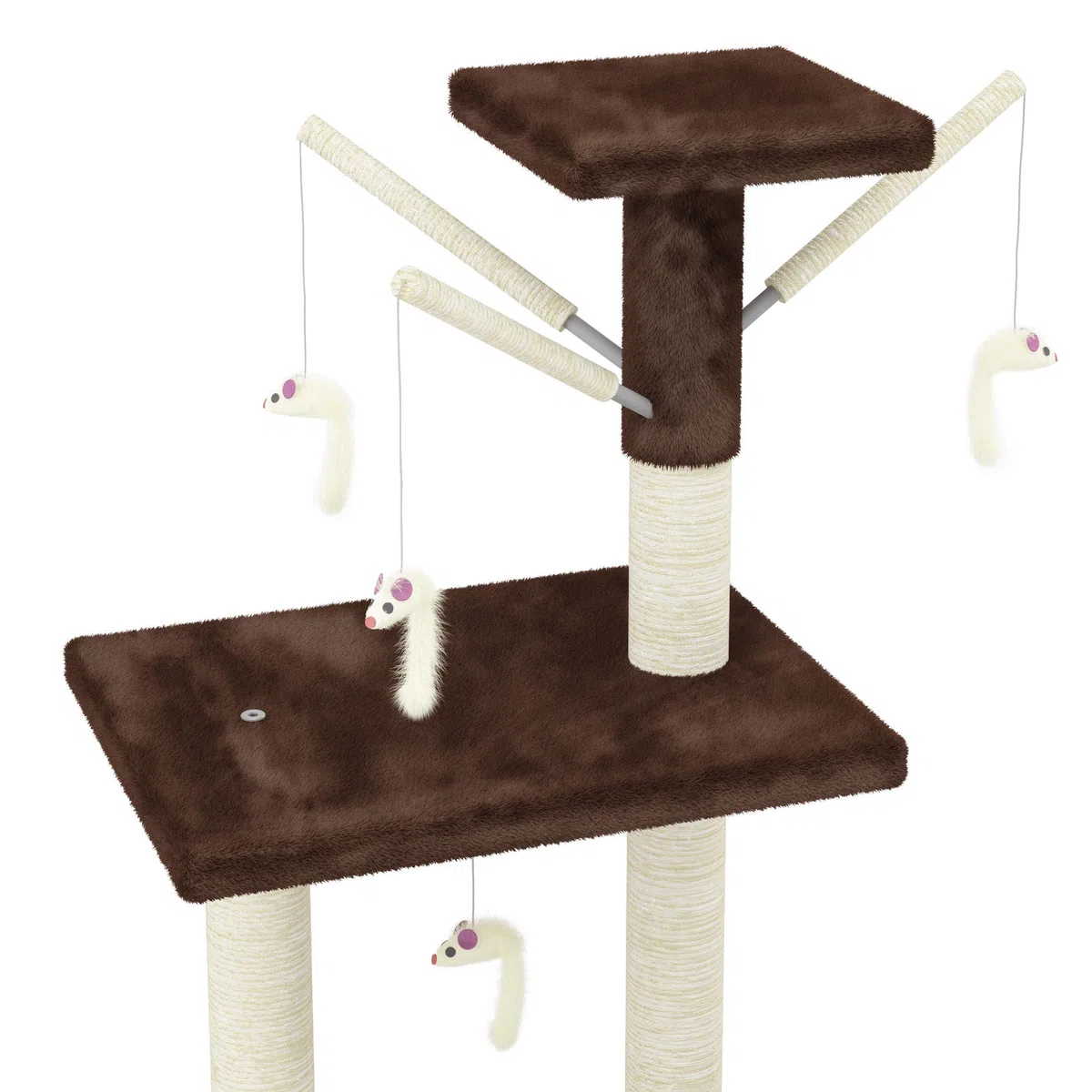 Beltom® TIRAGRAFFI per Gatti 140 CM Gioco Parco Giochi Cuccia Gatto GRAFFIATOIO SISAL Albero Tira Graffi Palestra - Marrone