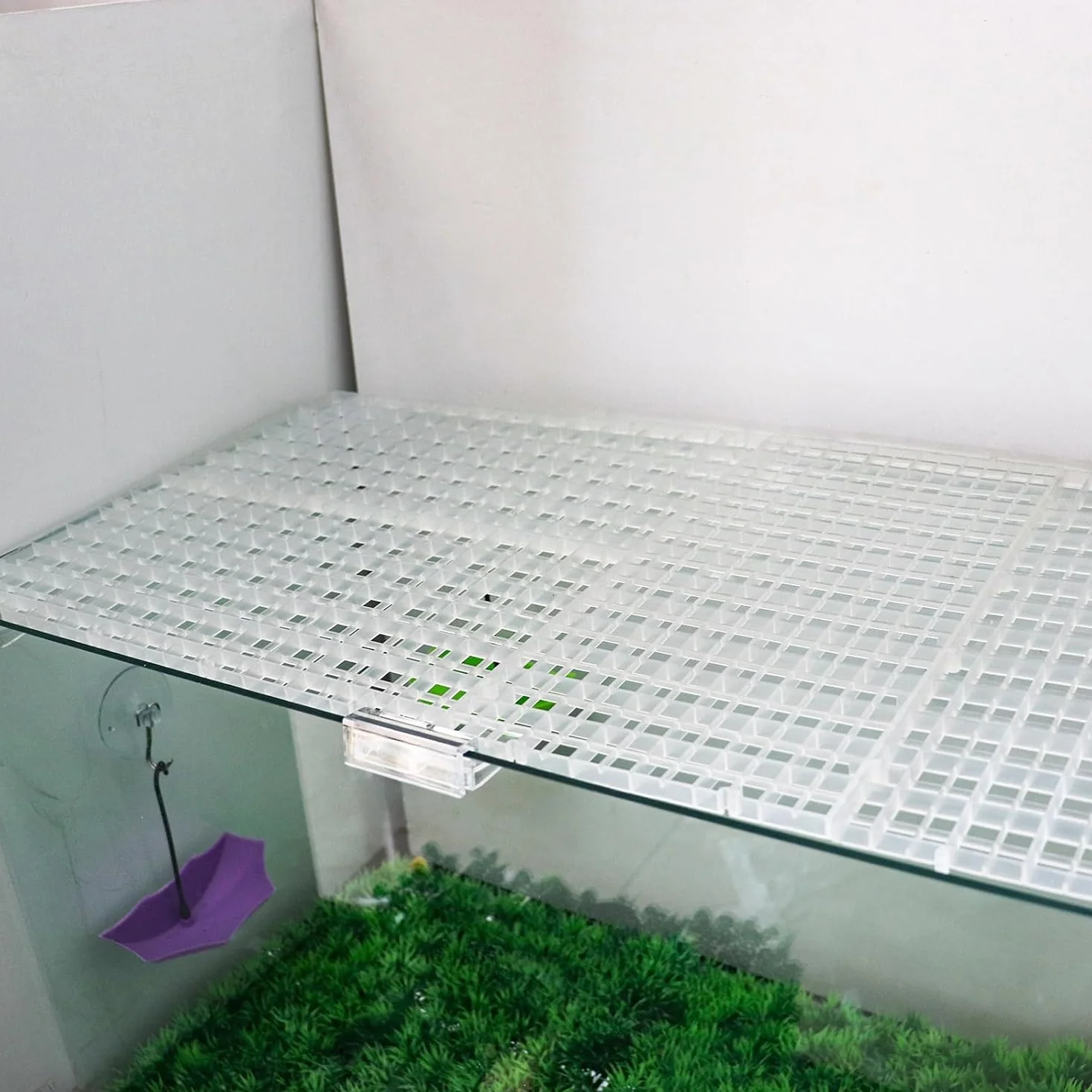 Dnoifne Confezione da 8 coperture per acquario in acrilico trasparente con clip, coperchio ventilato per serbatoio, pannello superiore personalizzabile per allestimenti di allevatori