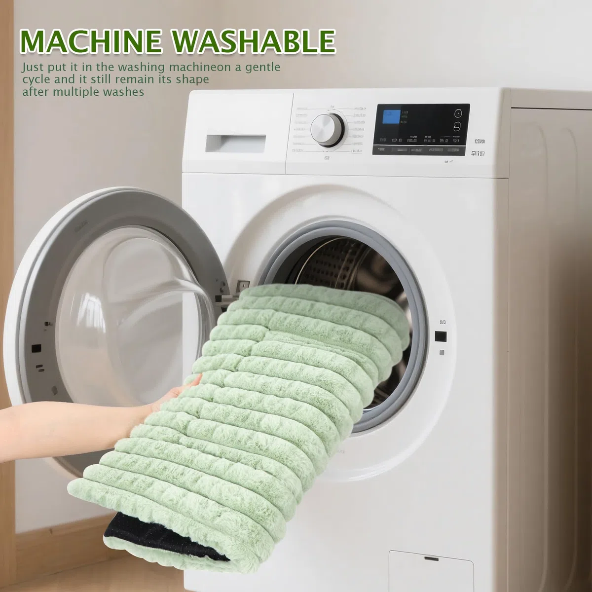 BVAGSS Cuscino per Cani, Ultra Morbido Materassino Lavabile per cani, Base Antiscivolo,Ortopedico Letto per cani Cuscino Cane XH082 (75x50cm,Verde)