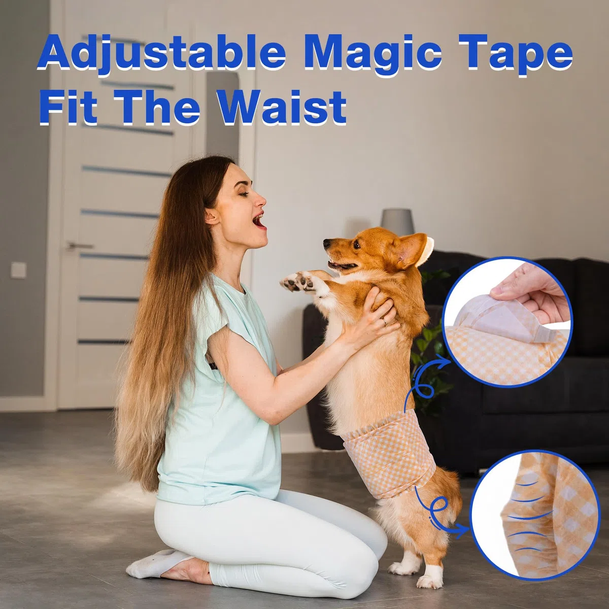 MICOOYO Pannolini usa e getta per cani maschi – Pannolini ad alta assorbenza per incontinenza con indicatore di umidità (XS, Confezione da 50)