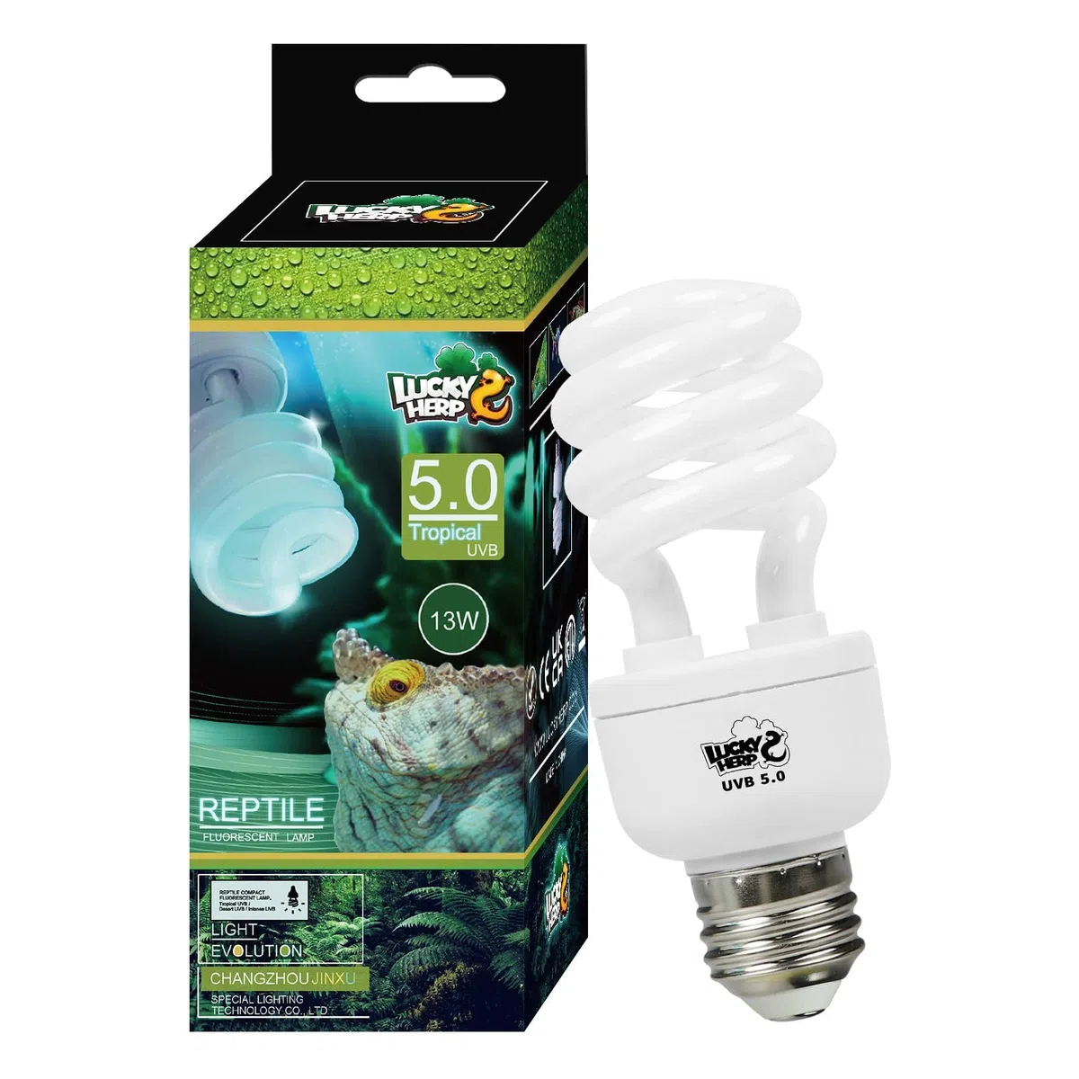LUCKY HERP UVB terrario, lampada rettile UVA e UVB 150 E27 13 W UVB 5.0, adatta per tartarughe, polli, cani, gabbiani e altri anfibi e rettili