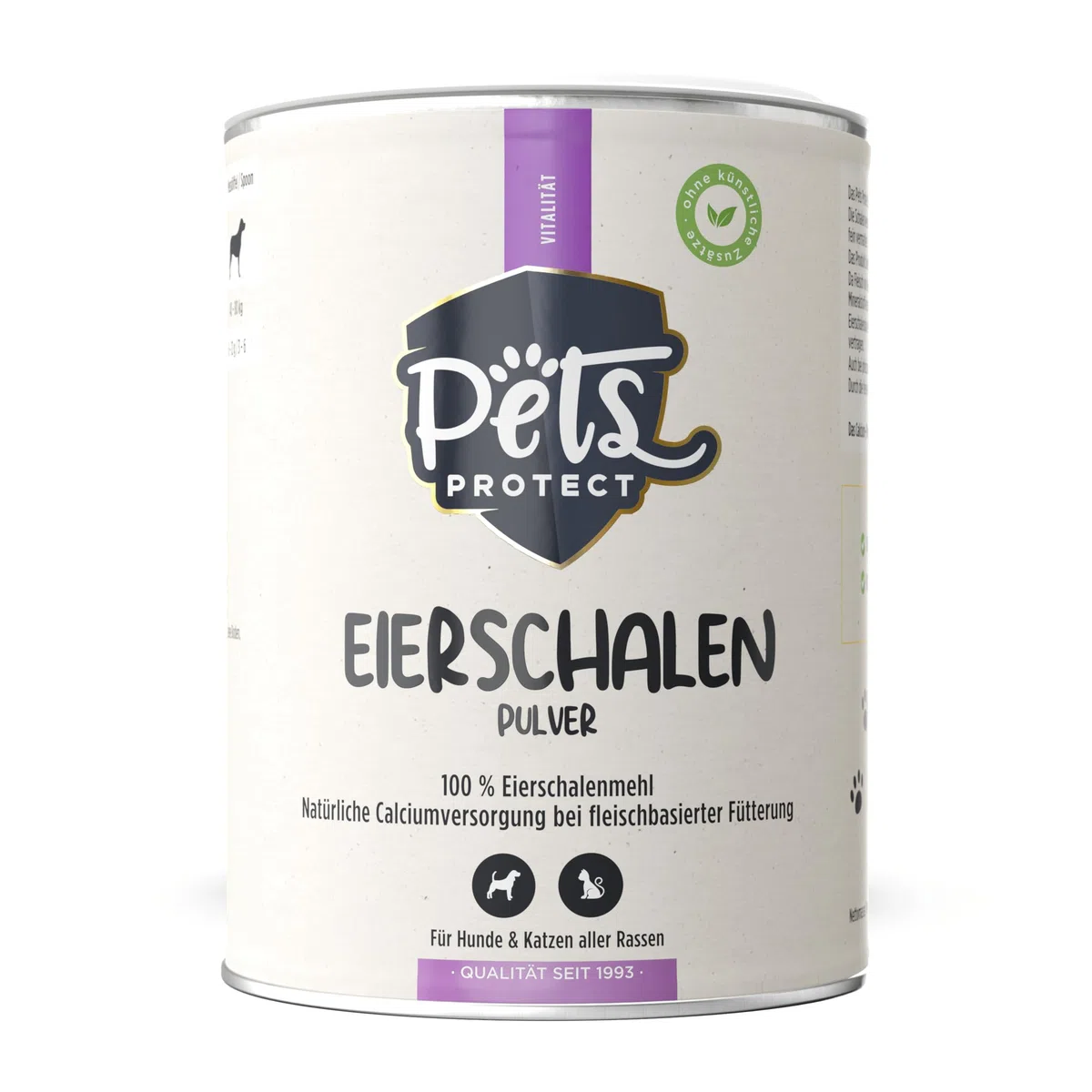 Pets PROTECT Polvere di Guscio d'uovo Biologico, 200 g, fonte Naturale di Calcio per Cani e Gatti, Farina di Guscio d'uovo Biologico, Ricca di minerali e Sostanze nutritive ad Alta biodisponibilità