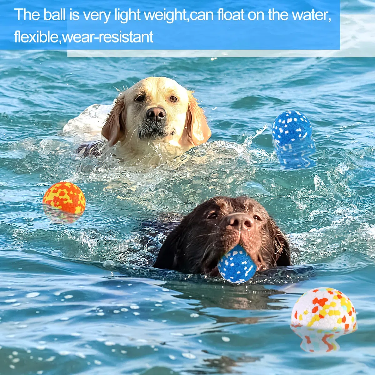 QKURT 3 Pezzi Pallina per Cani,Palla indistruttibile per cani,Alto Rimbalzo Palline per Cane in Gomma,In Acqua Palla Giocattolo per Cani,Palla Interattiva Giocattolo per Cani da Addestramento