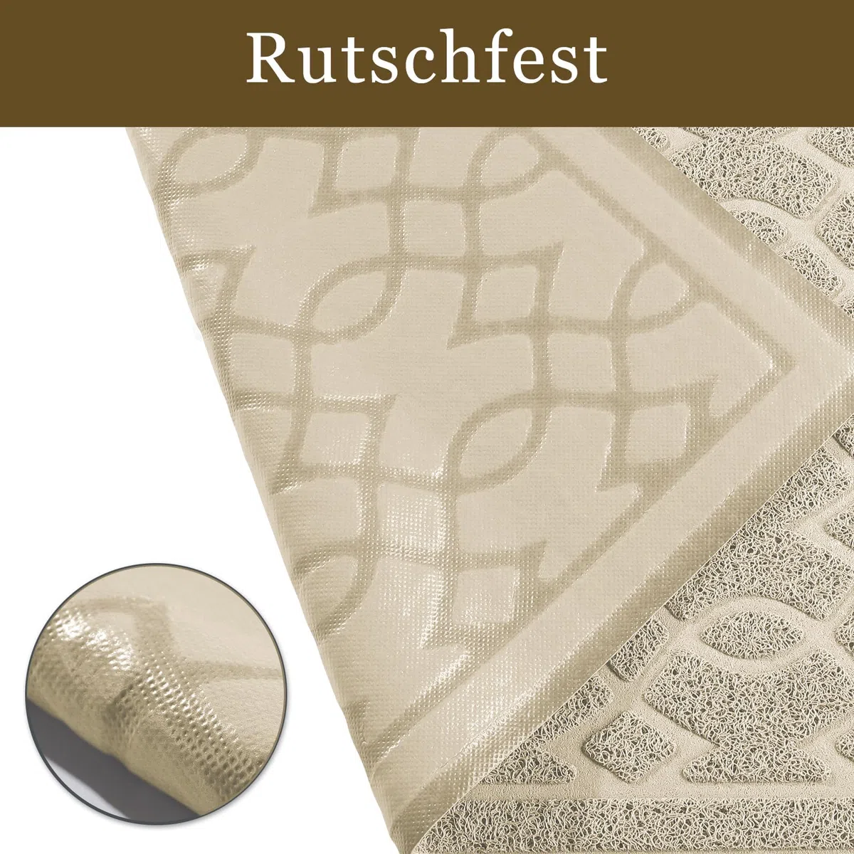 Yimobra Tappetino per lettiera per gatti, 90 x 60 cm, impermeabile, antiscivolo, facile da pulire, colore: beige
