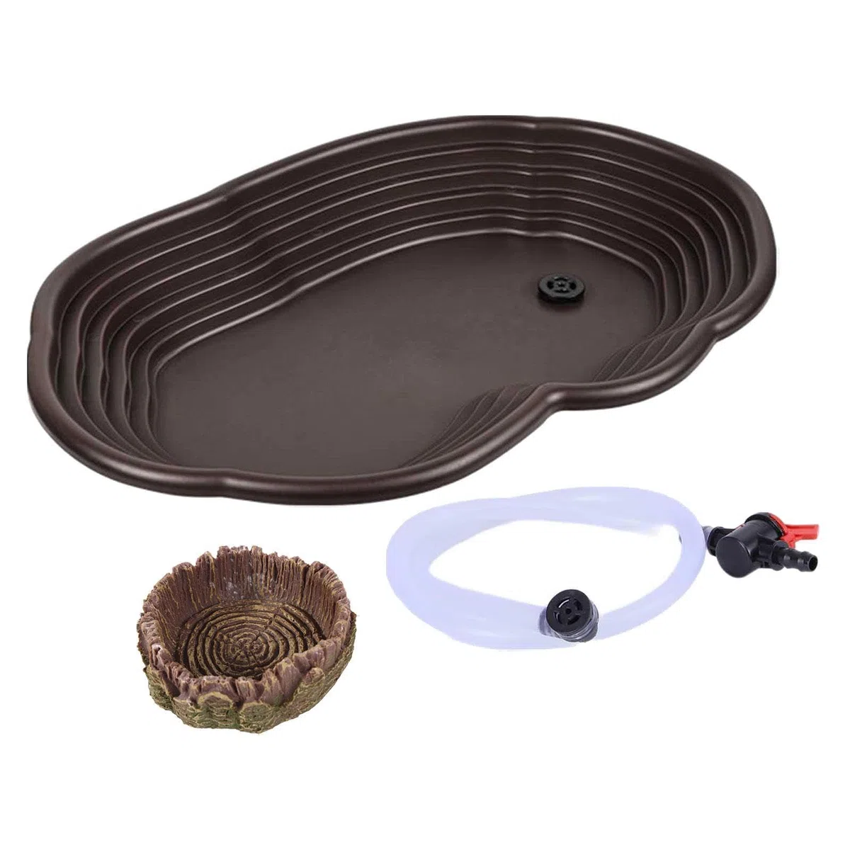 Milageto Piscina per rettili Piscina per acqua per rettili, Decorazione per habitat, Piatto per acqua per tartarughe Piatto per acqua per rettili per, con drenaggio