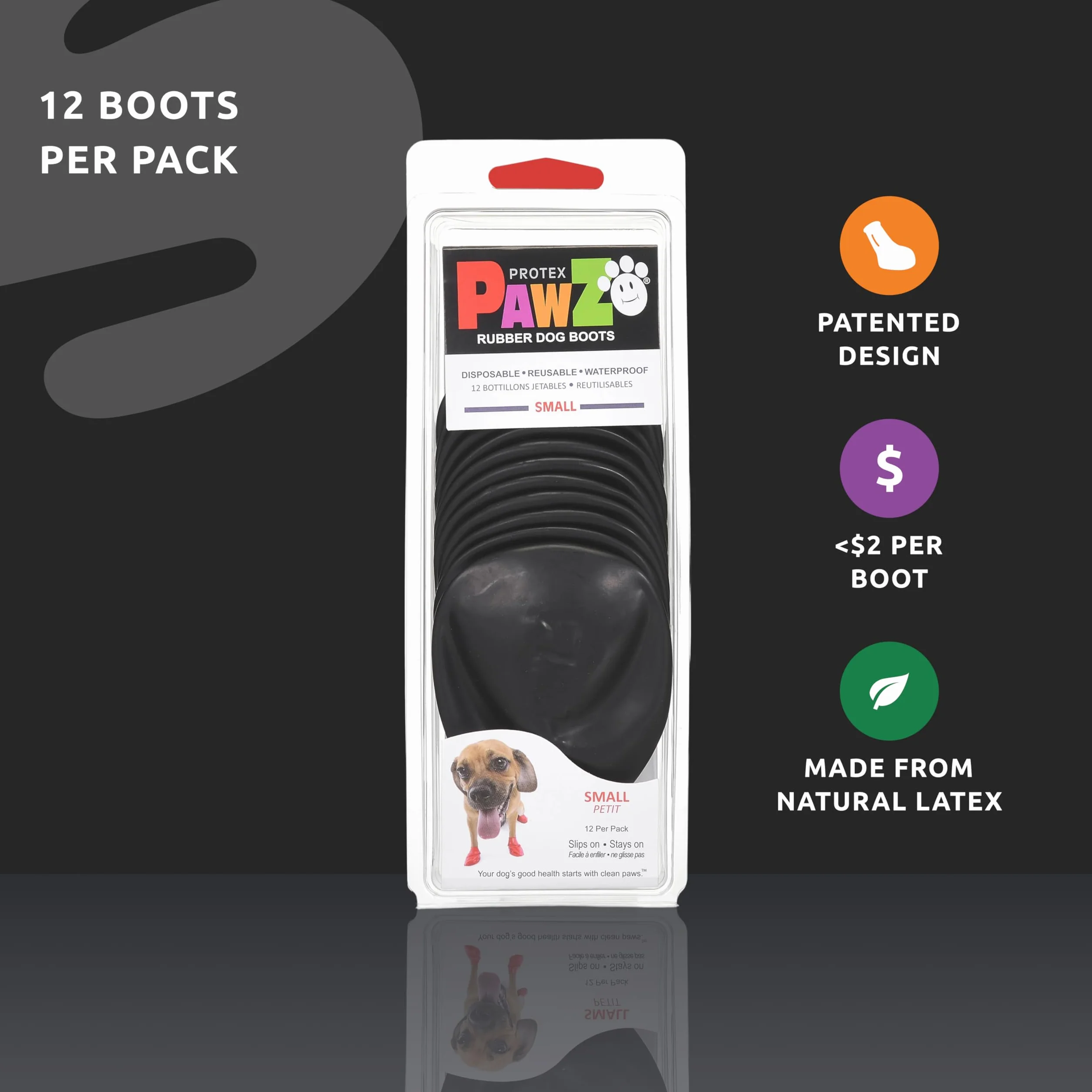 Botas para Perros Protex Protective, Color Negro, Small