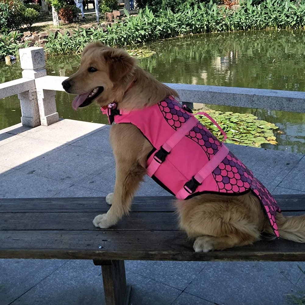 OMEM Giubbotto di Salvataggio per Cani, Giubbotto Galleggiante per Piscina per Cuccioli, Ideale per Nuotare, Fare Surf, Andare in Barca e Tenere il Cucciolo al Sicuro Nell'acqua