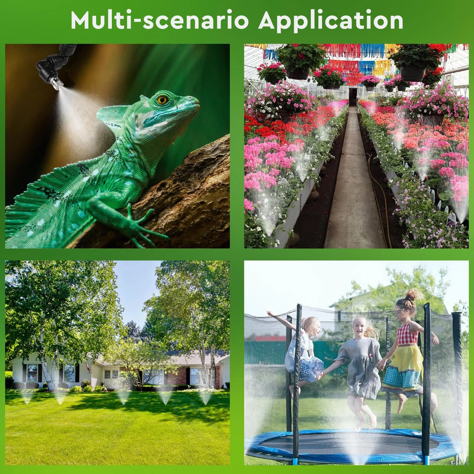 SWAWIS 4 Pezzi Rettile Fogger Ugello Singolo, 360° Regolabile Rettile Fogger Mist Sprinkler, Ugello Nero per Terrario Rainforest