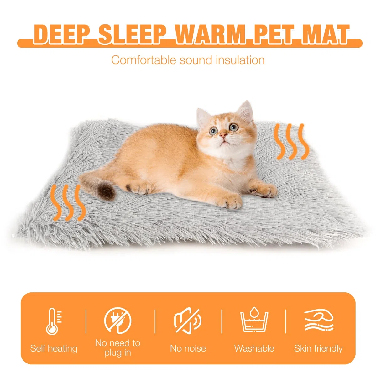 Coperta Autoriscaldante per Gatti Cani, Soffice Coperta Autoriscaldante per Gatti, Coperta Riscaldata per Gatti Senza Cavo, Cuccia per Gatti 2 in 1 Cuccia per Gatti, Coperta Termica Lavabile