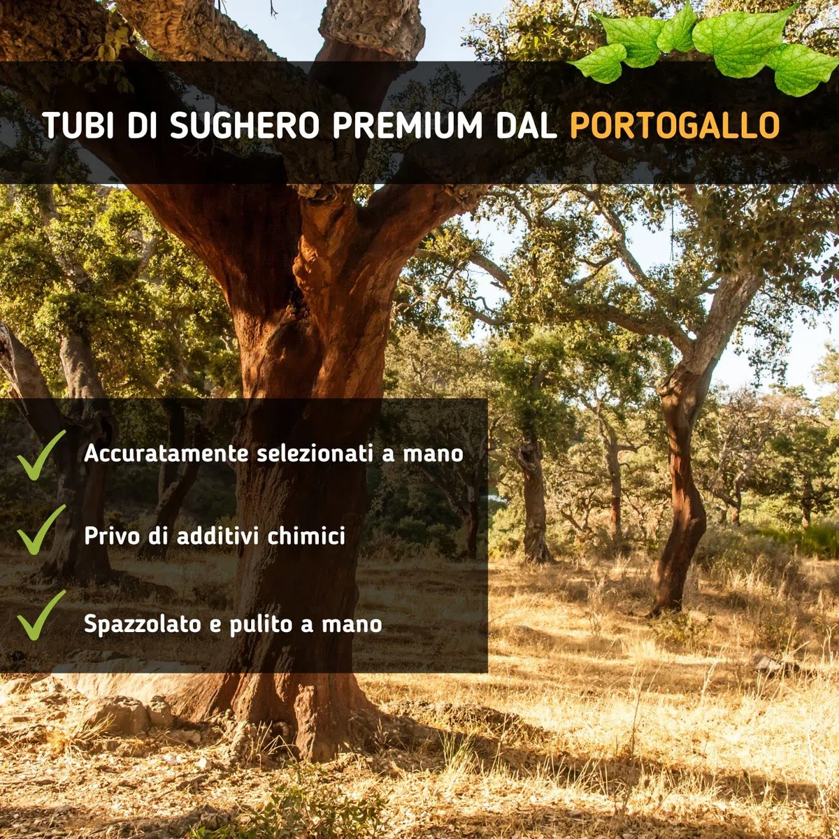 Grande Tubo di Sughero in Puro Corteccia di Sughero, Lunghezza 20 cm, Altezza 15 cm, Ideale Anche Come Decorazione per terrario in Sughero