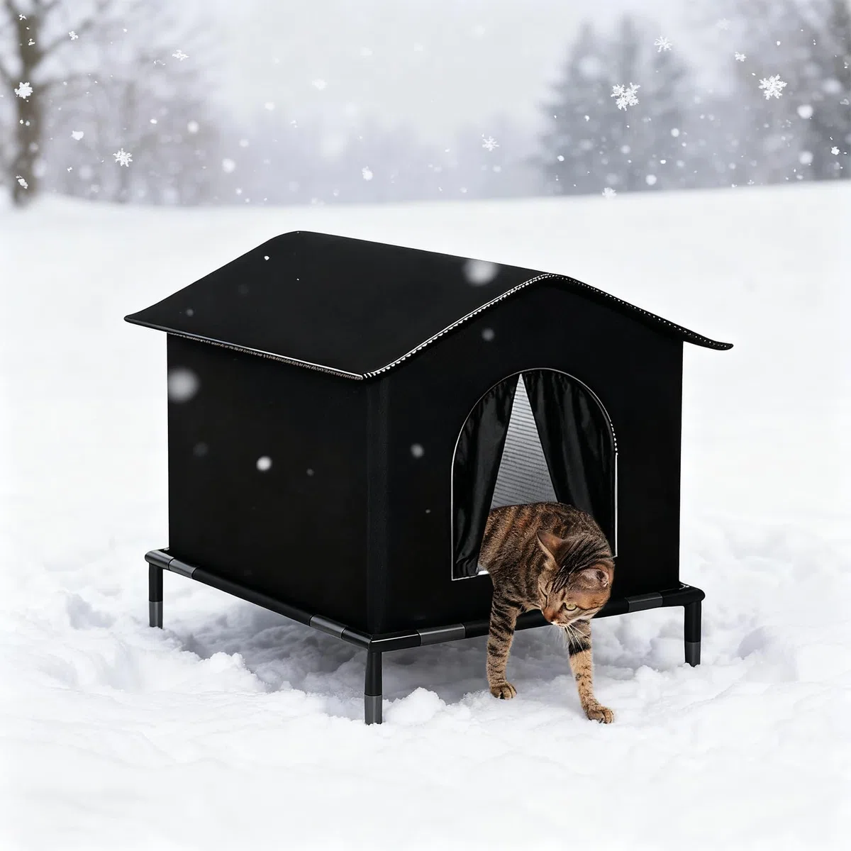 Cuccia Gatto Esterno Sollevata Cuccia Per Gatti All'aperto Impermeabile Resistente Alla Pioggia E Al Freddo Casetta Per Felini Letto Caldo Per Gatti In Inverno Ideale Autunno Inverno