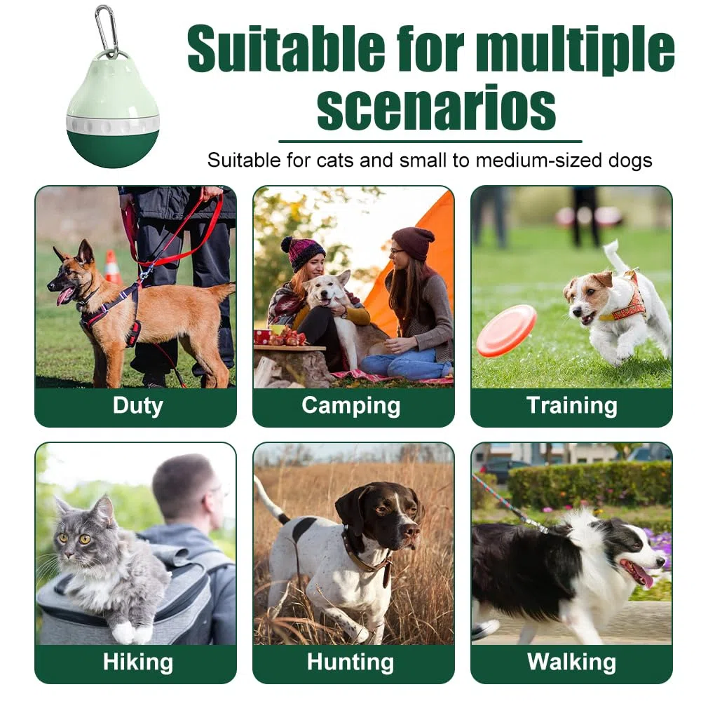Borraccia Portatile per Cani, 200ML Bottiglia da Viaggio per Cani Gatti, Dispenser per Acqua con Corpo Pieghevole in Silicone e Fibbia di Sospensione, per Piccoli Animali Passeggiate Escursioni