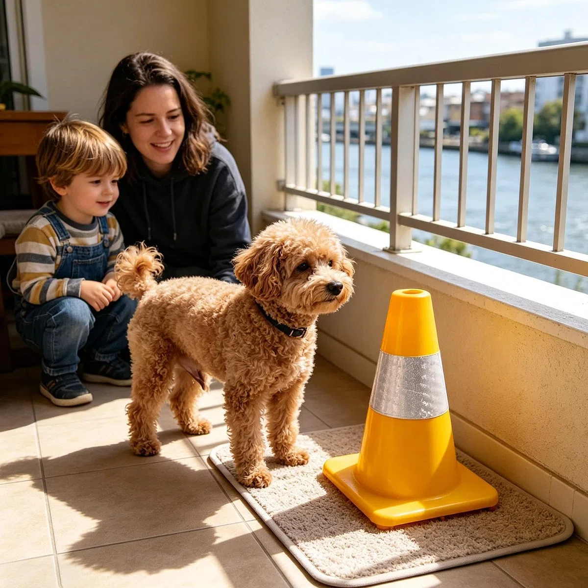 Generico WC per Cani Maschi, Ausilio di Addestramento All'Urina con Design A Pali Cilindrico, Dog Toilet Training, per Interno Esterno Appartamento Bagno Balcone Terrazza Giardino Prato