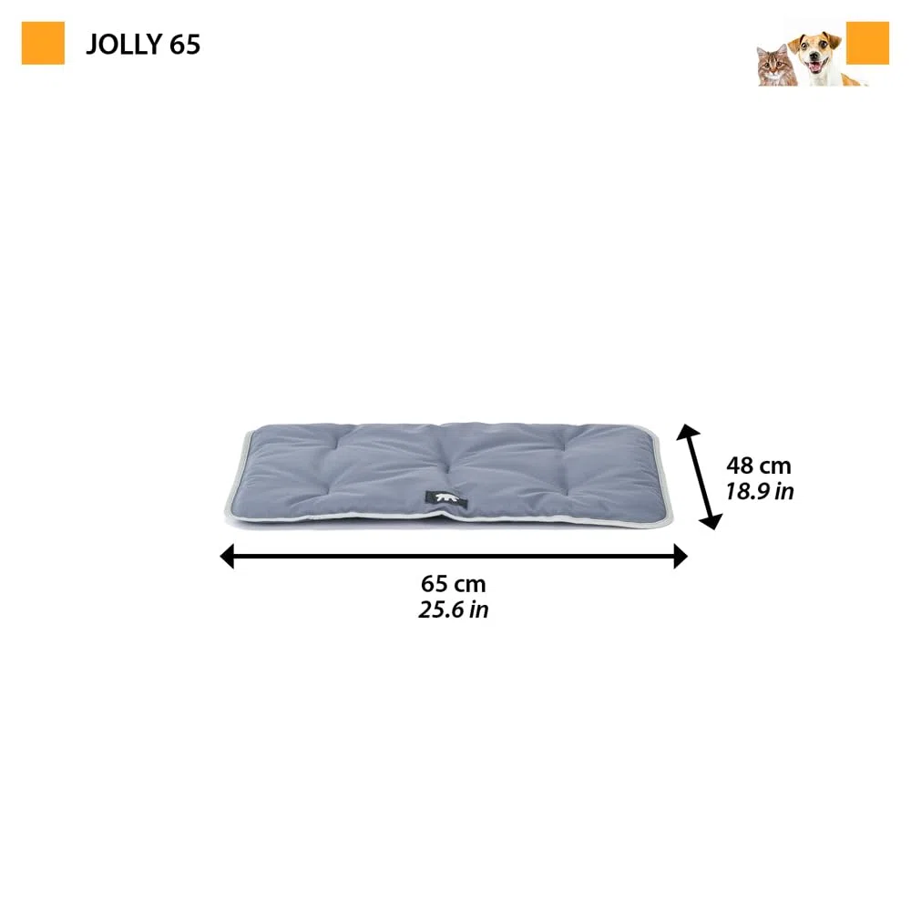 Ferplast Cuccia Cane e Gatto Antigraffio e Impermeabile, Tessuto Tecnico Resistente Tech, JOLLY Taglia Piccola, Materassino Lavabile a Mano a 30°, 65 x 48 x 3,5 cm, Grigio