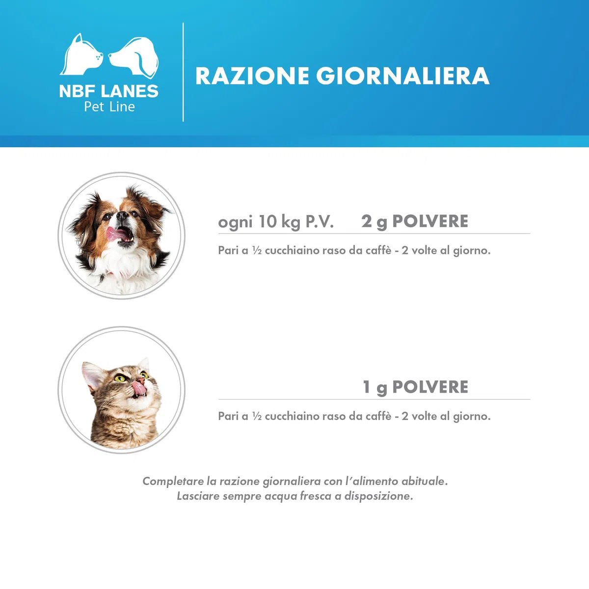 NBF Lanes | Karenal Pet Cane e Gatto, Polvere Appetibile 50 g, per gli Stati di Carenza di Potassio e Ipokaliemia