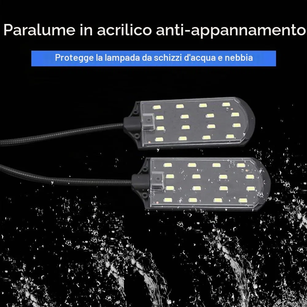 SENZEAL X7 LED Luci per Acquario Gemelli Illuminazione Lampada per Acquario a due Teste Luce a LED 220V 1600LM per 8 a 15 Pollice Serbatoio di Pesce Luce Bianca