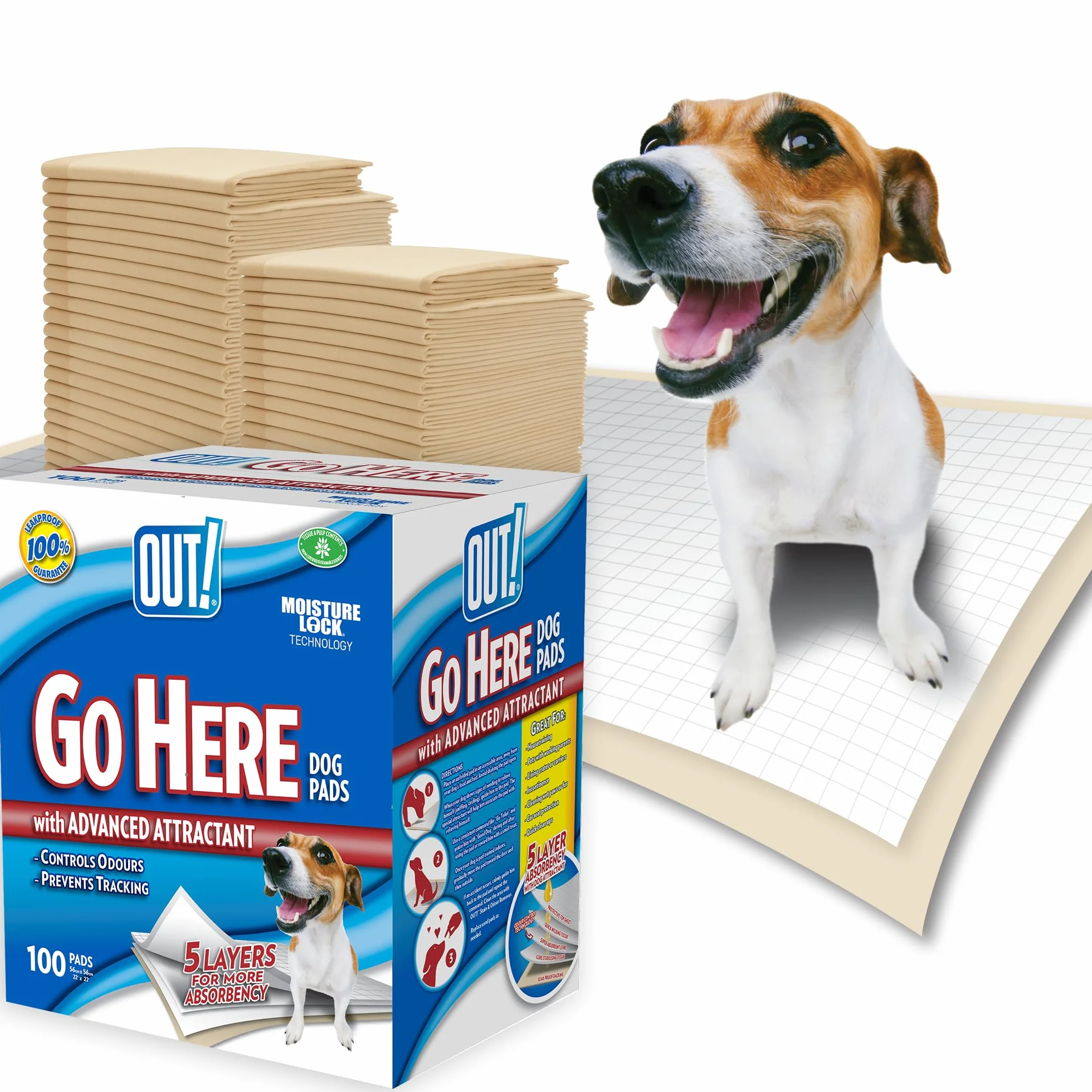 OUT! Vai qui assorbenti pad per cani e cuccioli, confezione da 100
