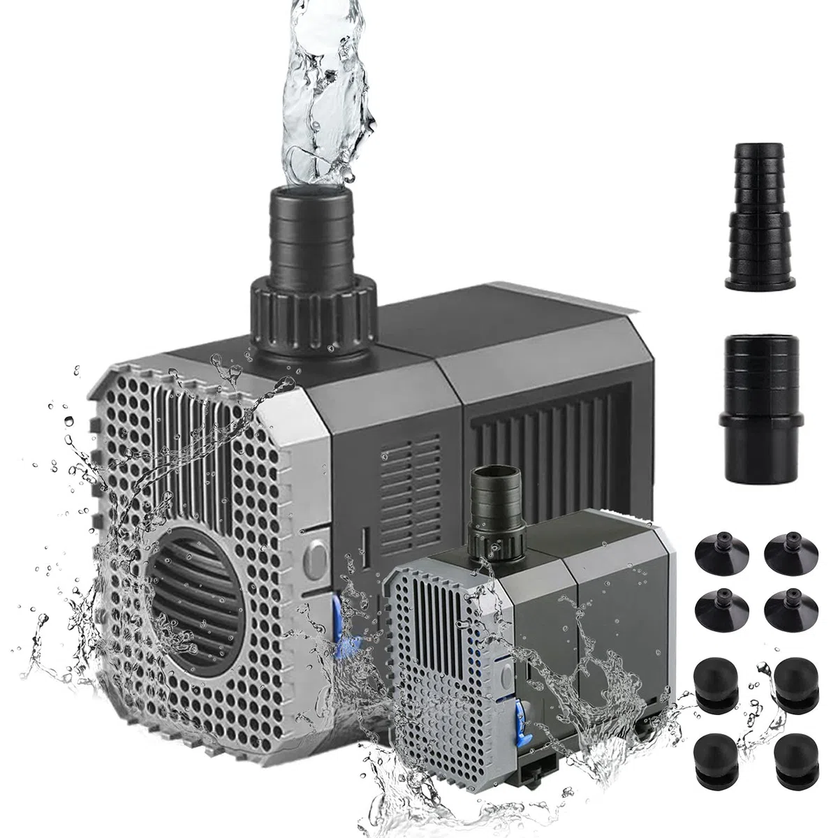 EXLECO Pompa Acqua 500L/H 7W 230V Pompa Sommersa per acquario Pompa per laghetto Sommergibile Pompe Fontana Pompe filtro Pompa di alimentazione Pompe sommergibili con Spina per Piscina Stagno Étang