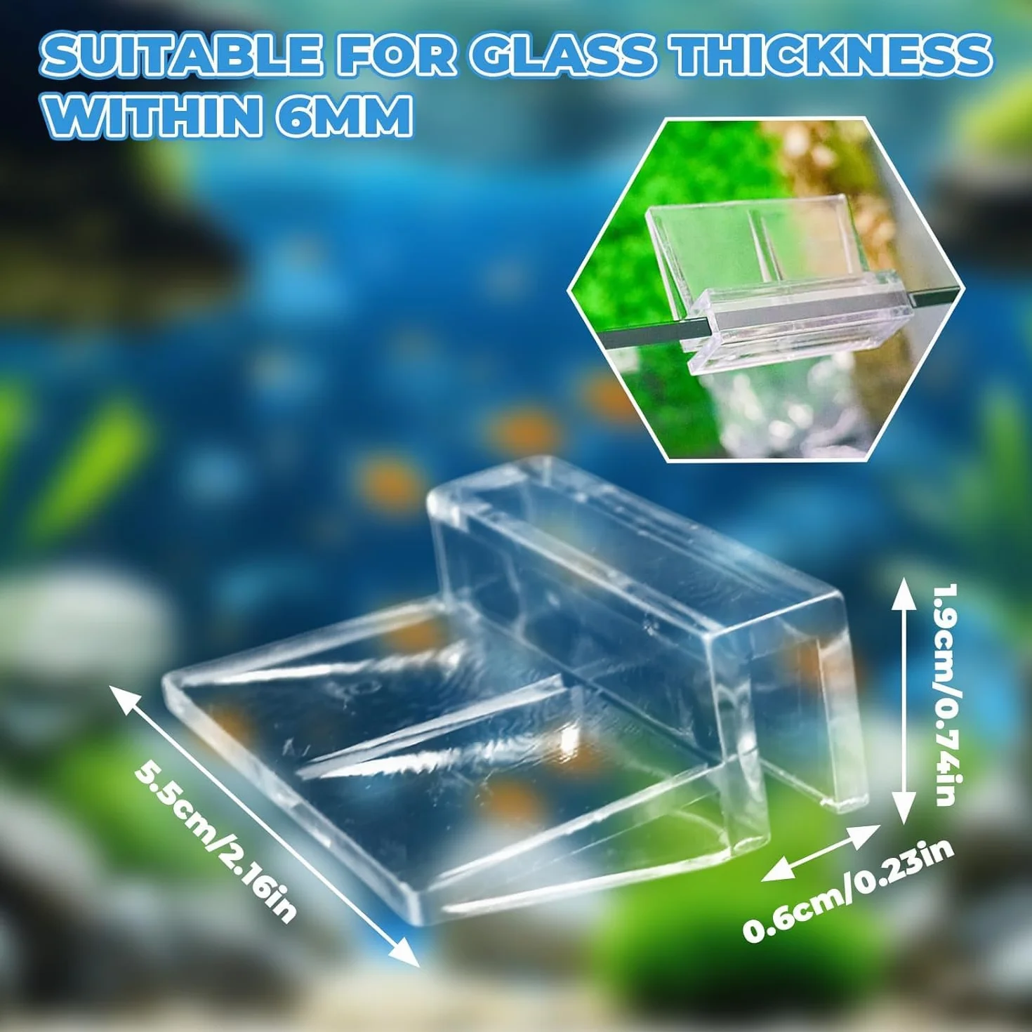 Dnoifne Confezione da 8 coperture per acquario in acrilico trasparente con clip, coperchio ventilato per serbatoio, pannello superiore personalizzabile per allestimenti di allevatori