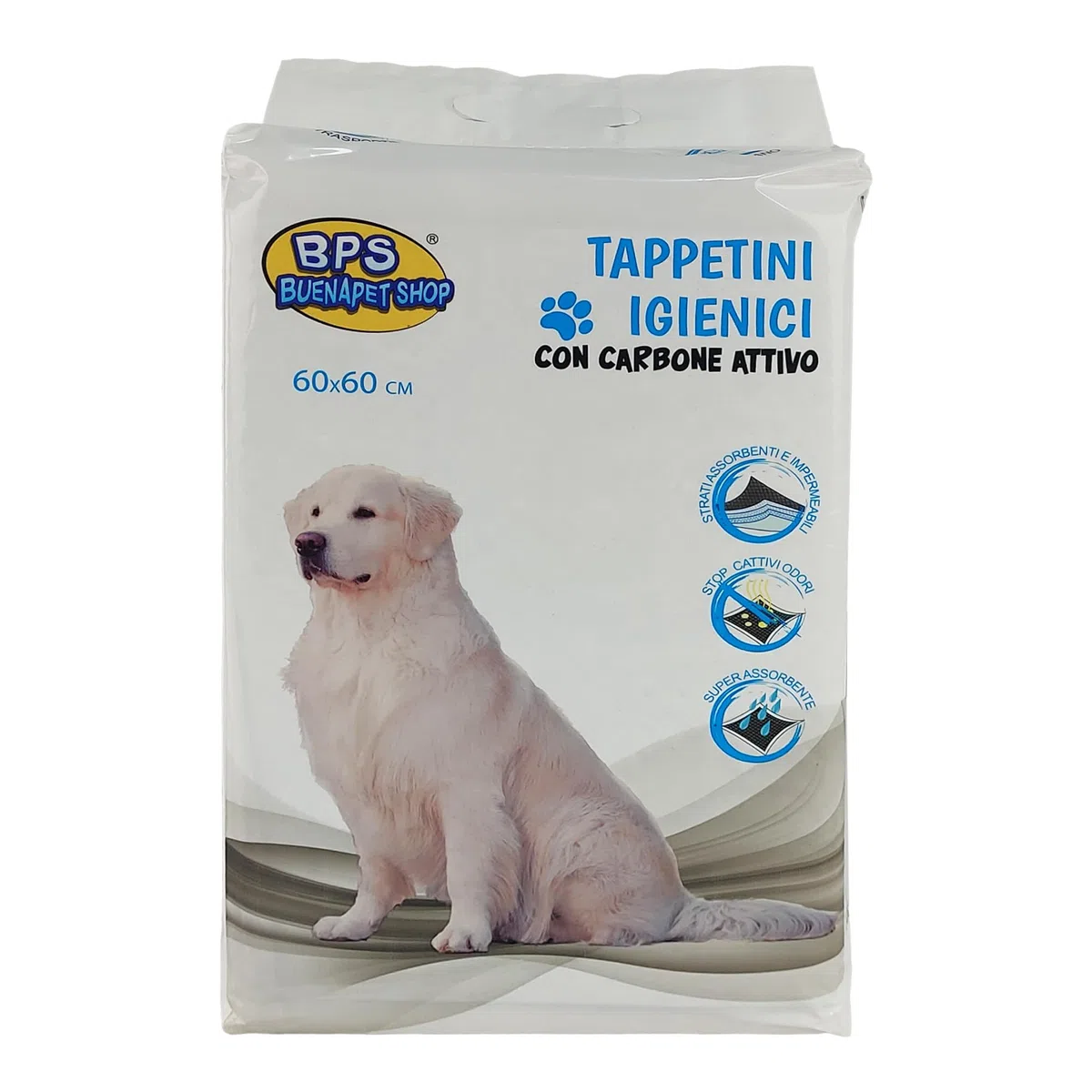 Tappetino Igienico Assorbente per Cani con carboni attivi (100pezzi 60x60cm)