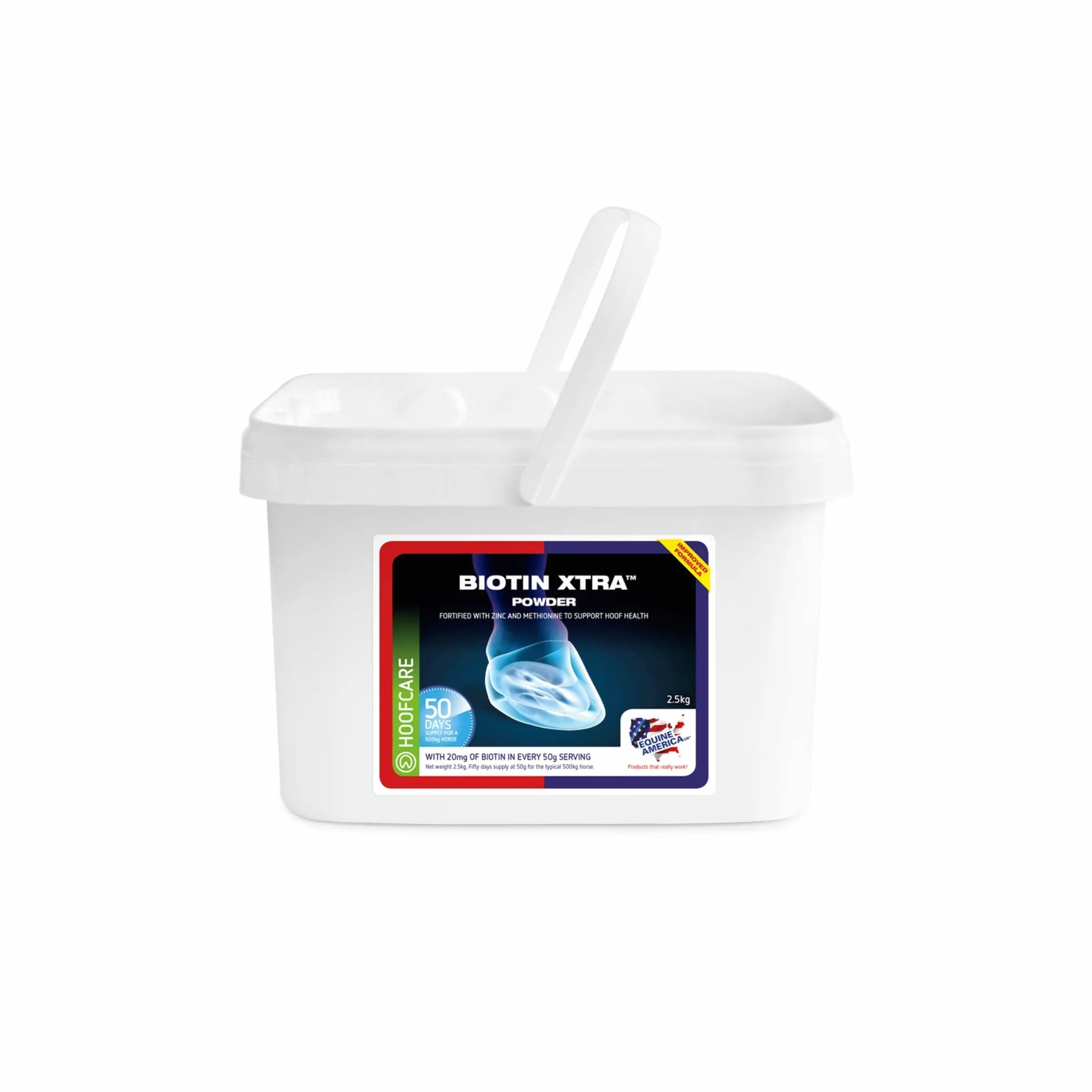 Equine America Biotina Xtra Polvere | Integratore Premium pronto all'uso per cavalli e pony, per supporto zoccolo | 2,5 kg