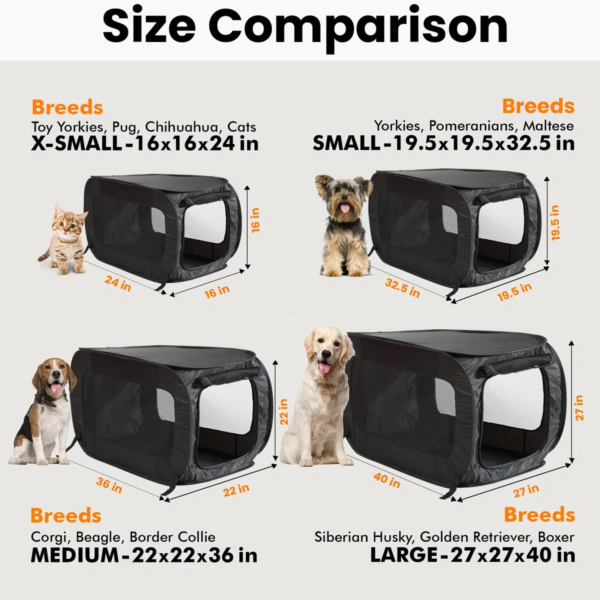 Beatrice Home Fashions SLOPPK00BLK Pop up Pet Kennel, Nero