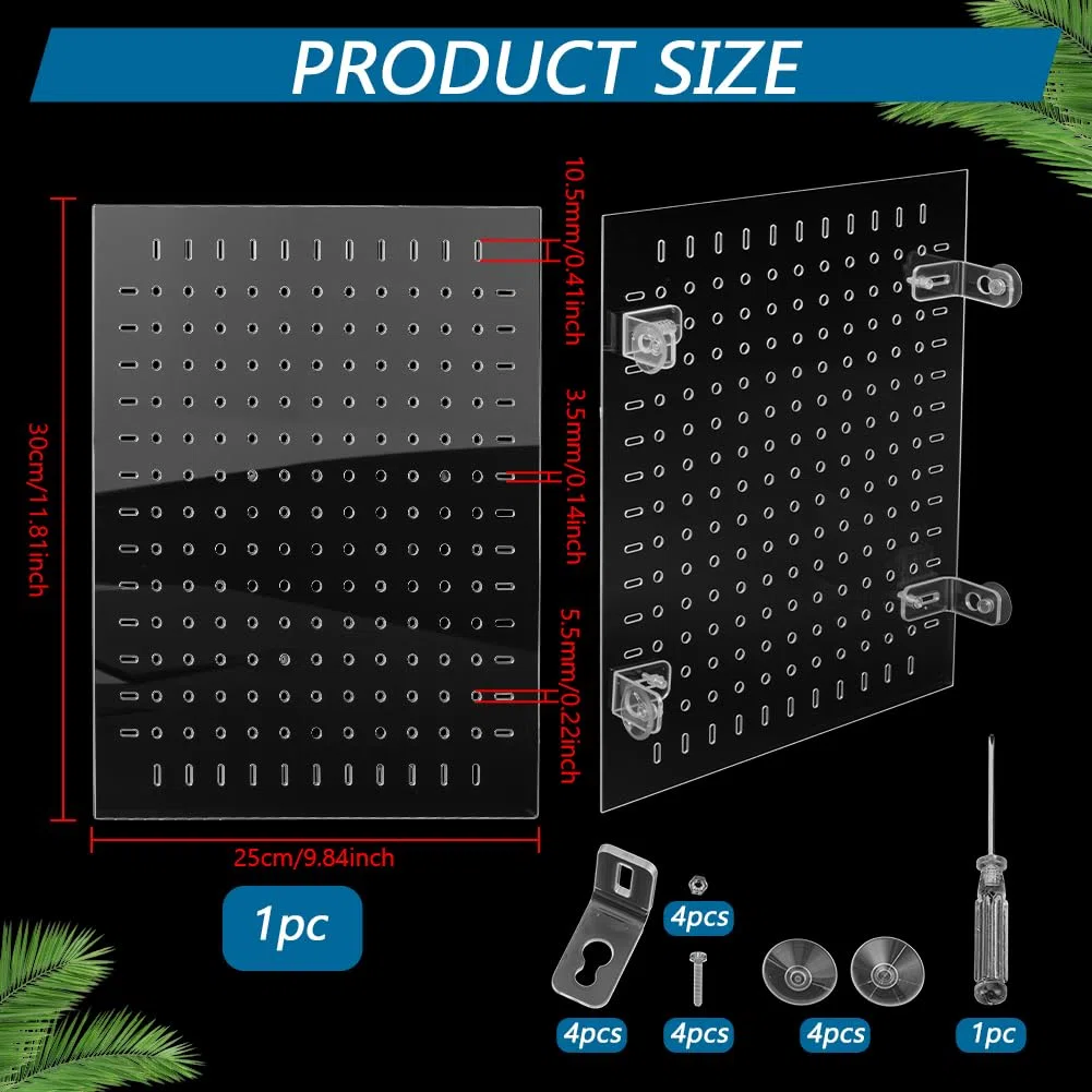 PH PandaHall Kit Divisori per Acquari in Acrilico, Set di Separatori Trasparenti per Acquari con Ventose per Separare Pesci Acquario Griglia Divisore Separatore,30x25cm