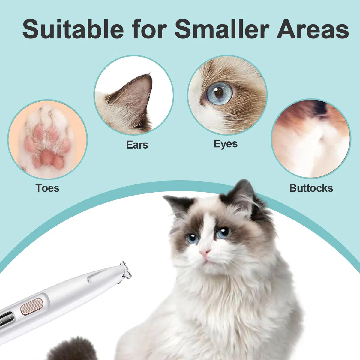 Tosatrice per Cani Professionale Senza Fili con Luce LED - Trimmer per Zampe Silenzioso Ricaricabile per Gatti e Cani Zampe, Faccia, Orecchie, Corpo, Include Spazzola & Olio