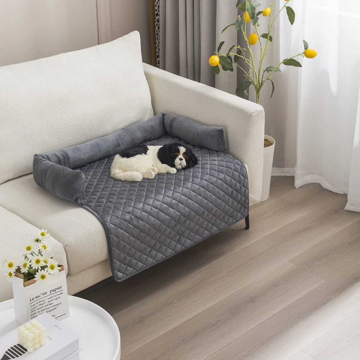 OKYUK Cuccia per cani – Cuscino per cani, lavabile a mano, per cani di grandi dimensioni, medie e piccole dimensioni (grigio scuro, 75 x 75 cm)
