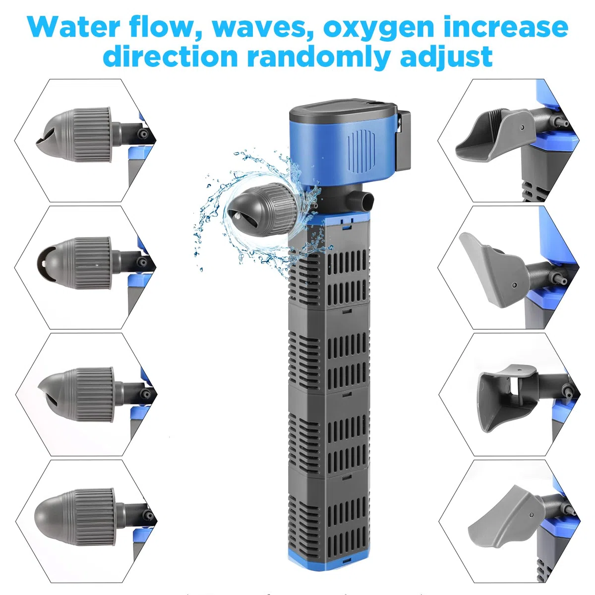 42W Filtro Acquario Interno con Flusso 2200 L/H per Acqua Pulita, Flusso d'Aria Regolabile, Basso Rumore e Silenzioso (42w)