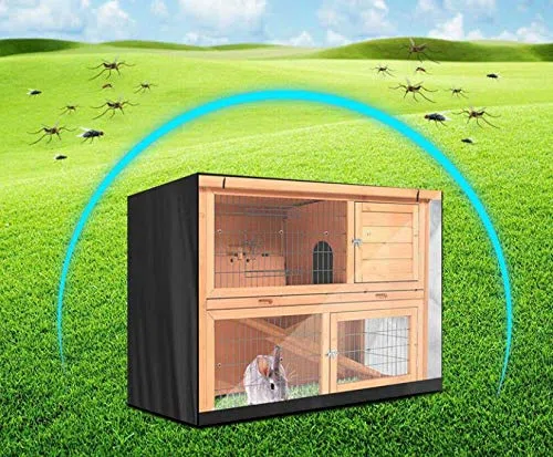 Copertura per conigliera traspirante per conigli, grande, copertura impermeabile antivento per gabbie per animali domestici, per gatti, conigli, cani, colore nero, 122 x 50 x 105 cm