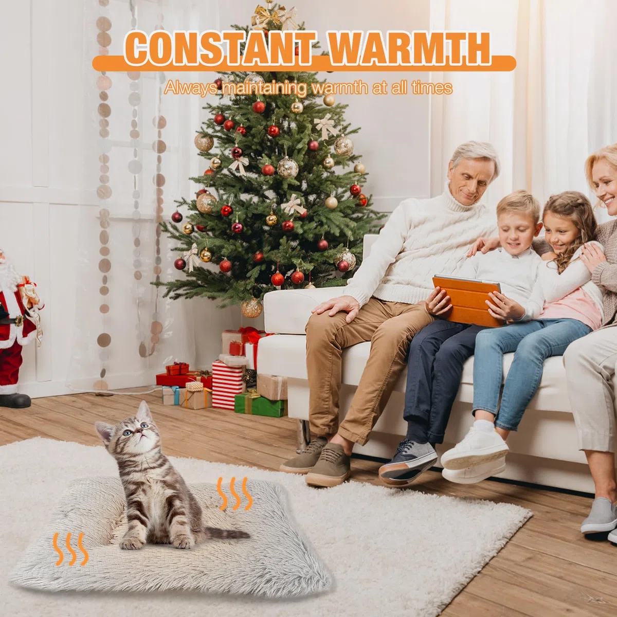 Coperta Autoriscaldante per Gatti Cani, Soffice Coperta Autoriscaldante per Gatti, Coperta Riscaldata per Gatti Senza Cavo, Cuccia per Gatti 2 in 1 Cuccia per Gatti, Coperta Termica Lavabile