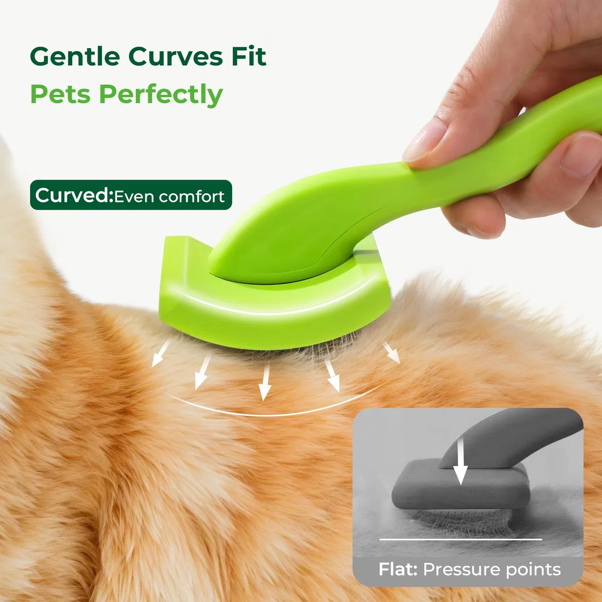 Pecute Professionale Spazzola per Gatti e Cani, Cardatore per Cani, Autopulente Spazzola Cane con Cuscino d'Aria Pelo Lungo, Togliere Eccesso e Morti Peli Animali, Lunghezza dell'ago 25 mm, S