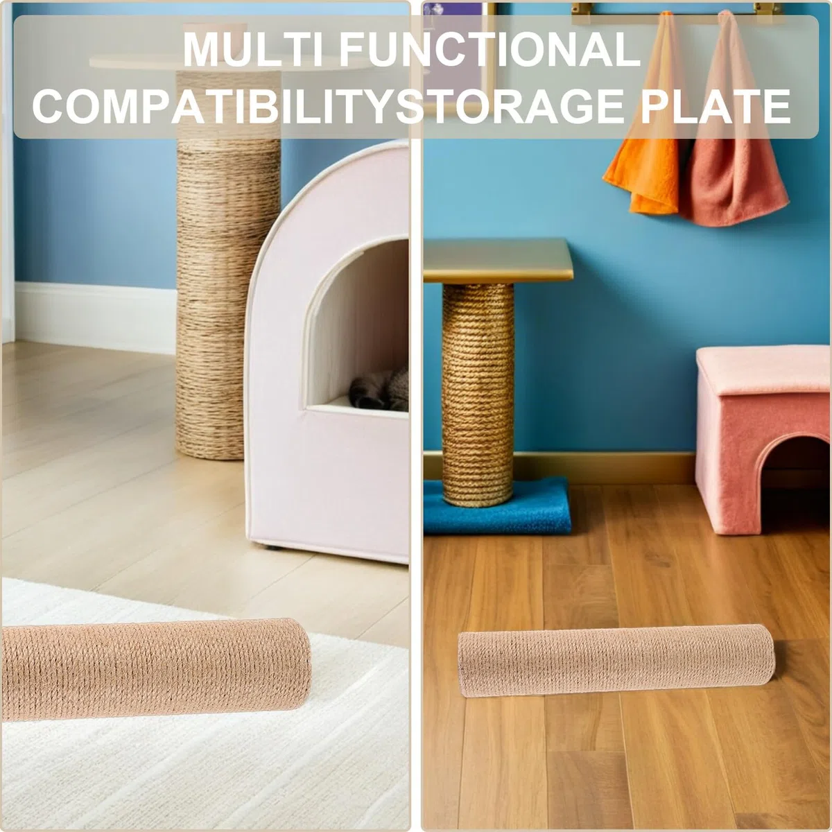 Hohopeti Palo Tiragraffi per Gatti Ricambio 2 Pezzi in Sisal e ABS Design Salvaspazio per Uso Indoor Promuove Artigli Sani Accessori per Tiragraffi per Gatti