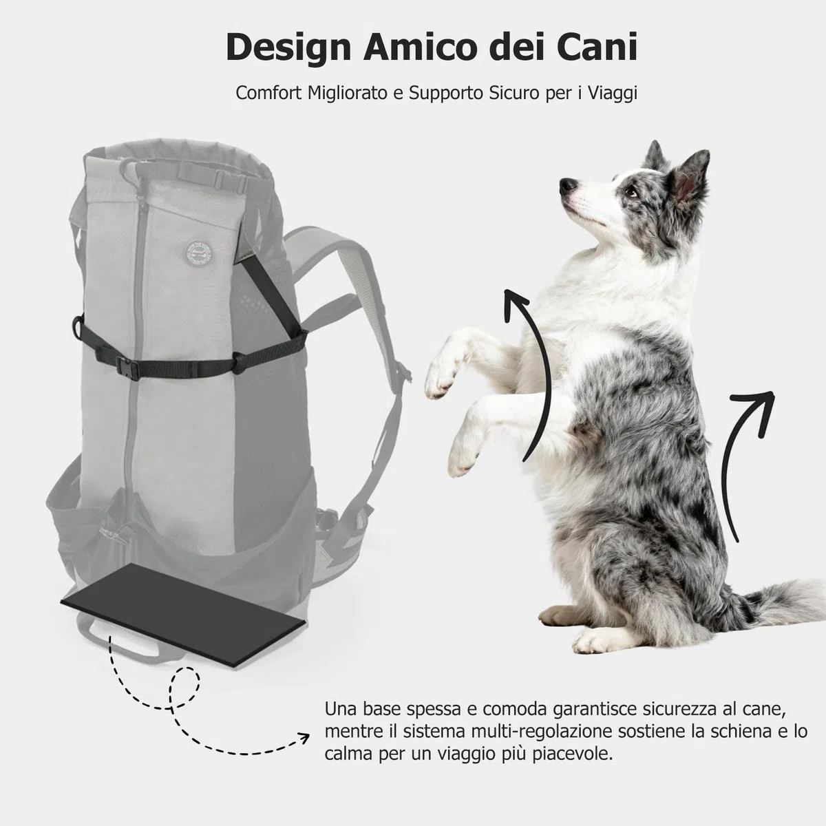 PETCUTE Zaino per Cani,Zaino Traspirante per Gatti con fodera Impermeabile,Trasportino Pieghevole per Cani con Imbracatura di Sicurezza,Imbottitura Rimovibile, per Viaggi,Passeggiate all'aperto