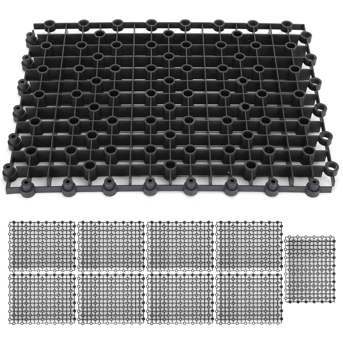 Pannello isolante per acquario, piastra filtrante multifunzione in PVC da 10 pezzi per acquari per pesci, gamberetti e tartarughe, resistente e durevole (Nera)