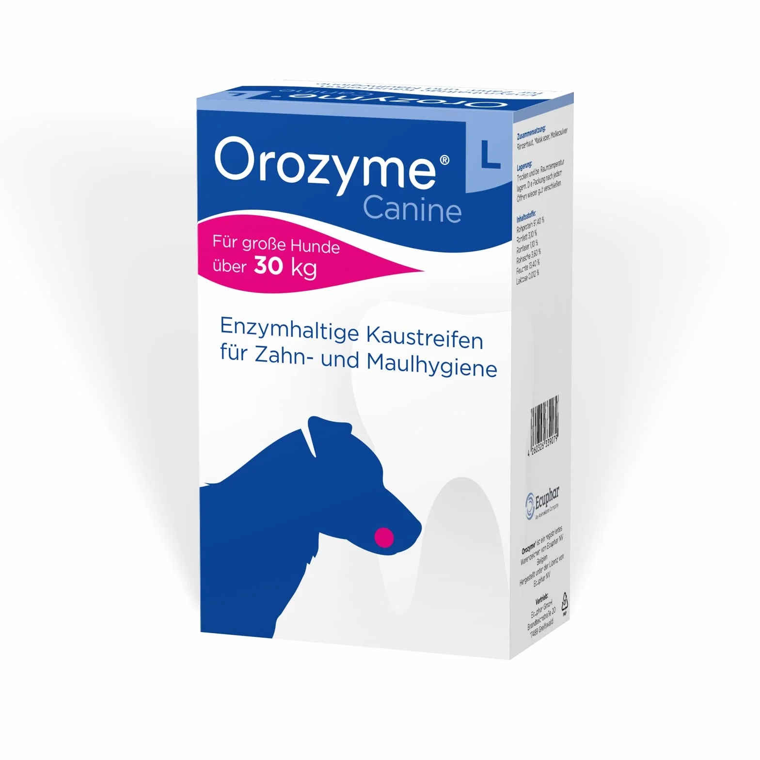 ecuphar Orozyme - Strisce da masticare L, confezione doppia, 2 x 141 g