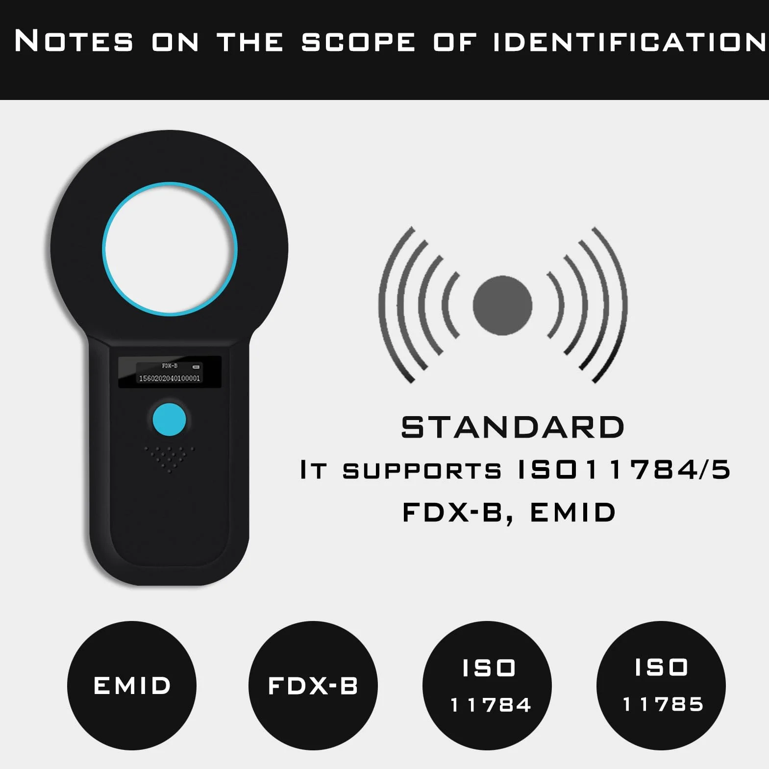 Smoostart Bluetooth Lettore Microchip Cani, Lettore Microchip per Animali FDX-B/EMID Cani/Domestici/suini con 1000 Dati di archiviazione Sincronizzazione dei Dati con Computer e Telefono Cellulare