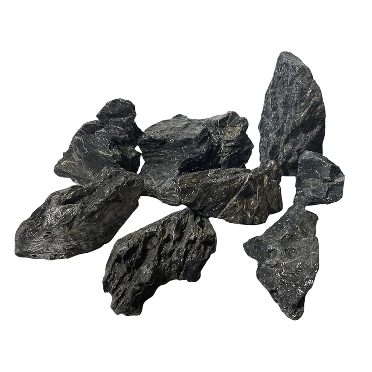 Seryu Dark Rocce Naturali per Acquario e Nano Garden - Mix Irregolare per Layout Selvatico e Naturale, Confezione da 500/700gr