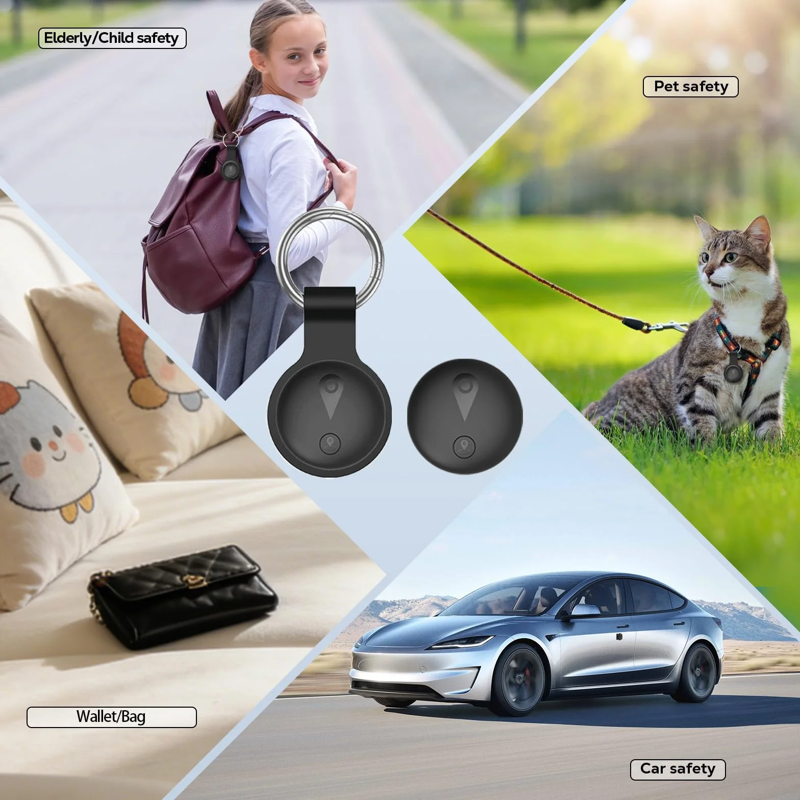 Collare GPS Gatto,GPS per Cani Supporta Sia I Sistemi iOS che Android, Localizzatore GPS per Cani in Tempo, Batteria A Lunga Durata, Localizzatore per Animali Domestici Impermeabile-Nero