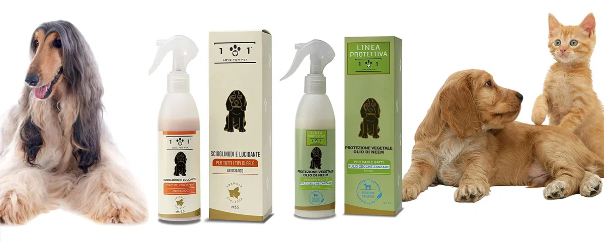 Bundle Protezione Vegetale Spray Olio di Neem Zanzare, Zecche e Pulci + Spray Sciogli Nodi, Districante e Lucidante Pelo Naturale – Per Cane e Gatto - Con Ingredienti e Oli Vegetali – 2x250ml