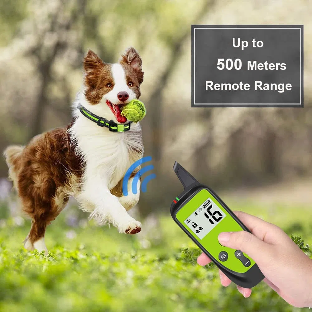 Collare Addestramento per Cane, Collare Antiabbaio per Cani con Vibrazione Suono, IP67 Impermeabile Ricaricabile per Cani di Piccola Taglia Media e Grande con Controllo a Distanza 1640 FT